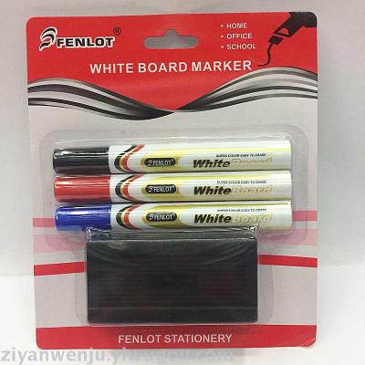 Whiteboard Marker Set 3 Pens with Whiteboard Eraser Erasable Marking Pen