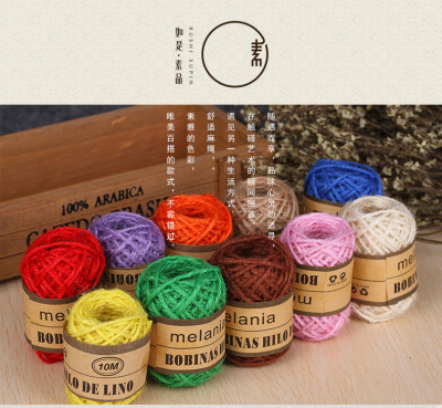 Hemp DIY hand accessories three shares of colored hemp rope 10 meters a volume