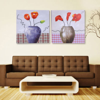 Factory Direct Sales Living Room Bedroom Decorative Painting Hotel Hotel Oil Painting Decoration Flower Oil Painting Homestay Hotel Project