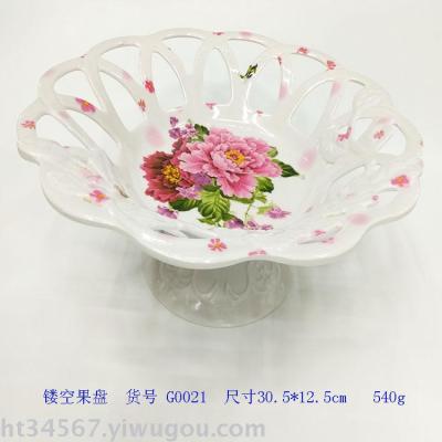 Factory direct sales of melamine hollow fruit plate G0021