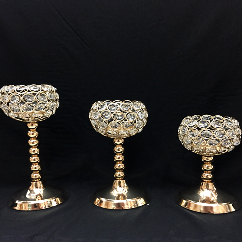 欧式铁艺水晶烛台 浪漫烛光晚餐家居软装西餐厅蜡烛台婚庆烛台