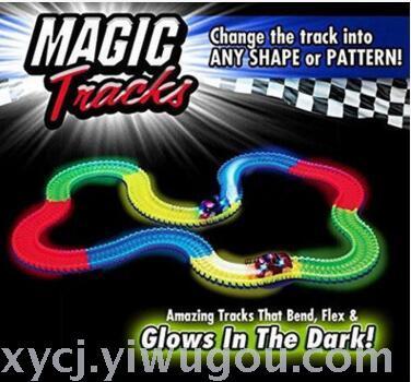 TV new products wholesale hot children colorful lights electric track car magic tracks