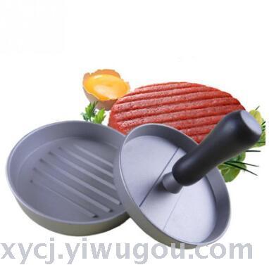 Plastic handle burger pressure food grade aluminum alloy hamburger pressure manual non-stick coating meat paste 