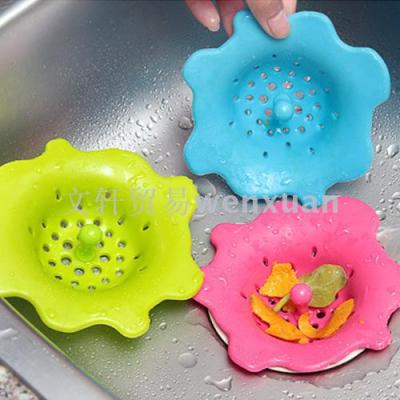 Creative flower shape Kitchen filter sink sink Silicone floor drain