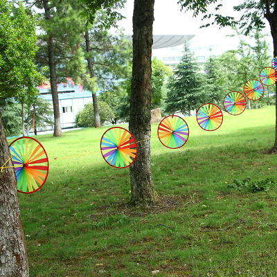 Outdoor six-color fabric windmill windmill windmill Festival decoration rope area kindergarten wholesale