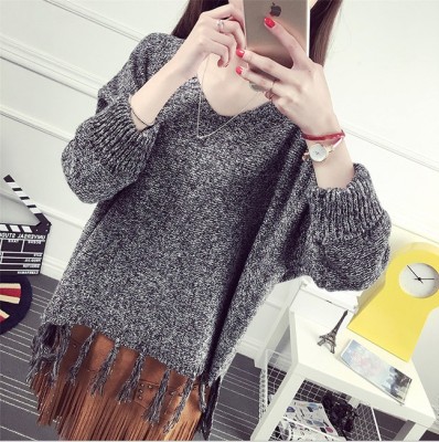 Korean version of the sweater women head down the tassel college wind sweater loose jacket small jacket