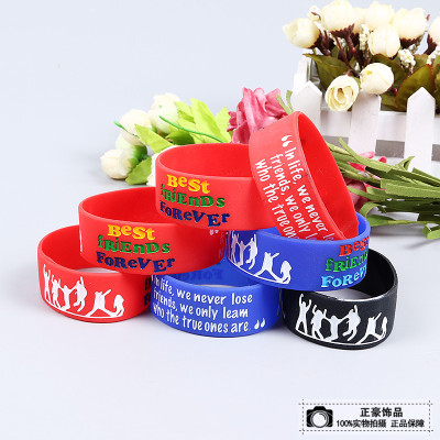 European and American Fashion Silicone Bracelet Street Hipster Sports Wristband Couple Bracelet