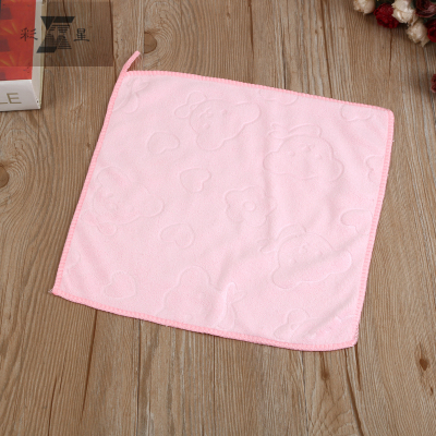 Manufacturer direct sale pure color ultra - fine fiber face towel baby baby face towel.