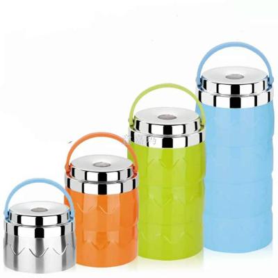 304 stainless steel insulated lunch box vacuum seal 2 tier 3 tier 4 tier large-capacity multilayer lunch box