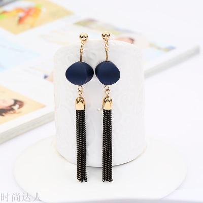 Korean fashion tassel style ear stud earrings