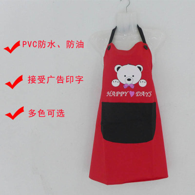 Korean version of the cute bear evaluated kitchen anti-pollution anti-oil adult protective clothing overalls sleeveless
