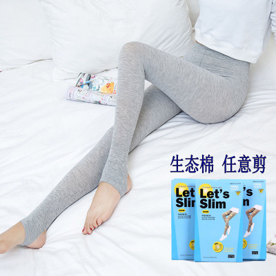 2017 Spring and Autumn ecological cotton any cut underwear vertical bar pressure slightly thin pantyhose pants
