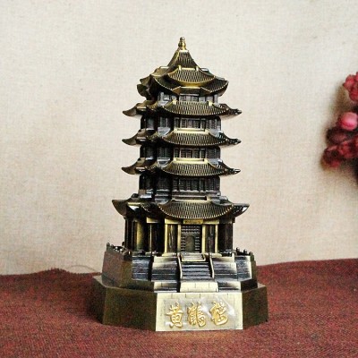 China Landmark Building Model Yellow Crane Tower Model Zinc Alloy Craft Decoration