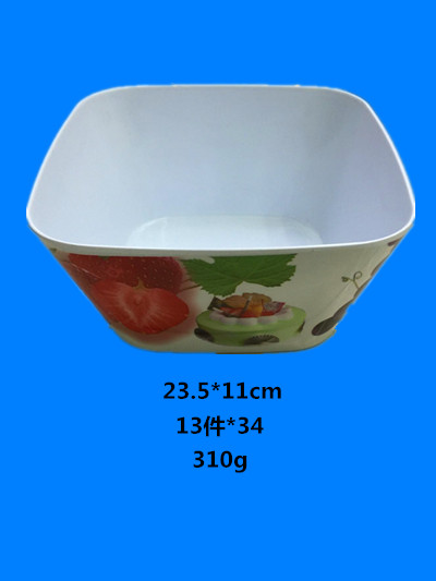 沙拉碗密胺库存现货外贴花美耐皿新款