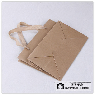 Environment-friendly paper tote bag hard card paper kraft paper gift bag send gift pen to match use