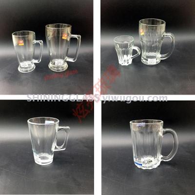 Glass mug glass cup with handle  tea cup beer mug 