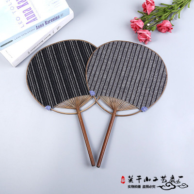 Hand-made Japanese bamboo-bamboo-fan with double-sided cotton and linen cloth