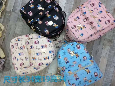Korean version of the PU alphabet fashion handbags students trendy cartoon bear shoulder bag outside 