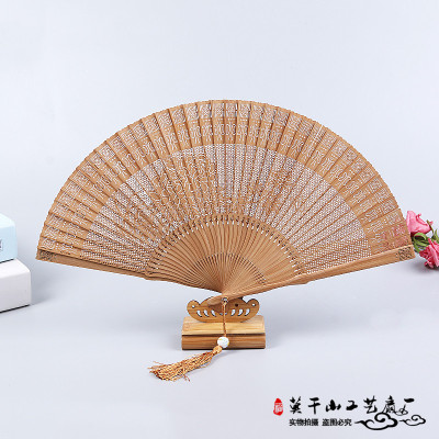 Threading bamboo fan
