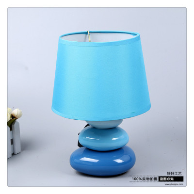 Blue ceramic table lamp creative desk lamp simple fashion small lamp