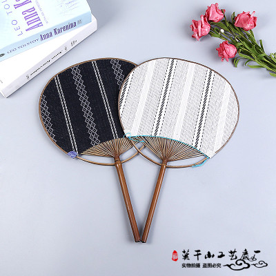 Japanese style ho-feng fan, classical Chinese style, double-sided linen old bamboo summer paper fan