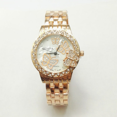 Geneva Three-Dimensional Butterfly Diamond Women's Watch