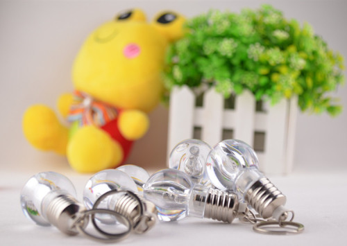 factory customized led creative with light flash colorful key chain bulb white light mini promotional gift barrettes