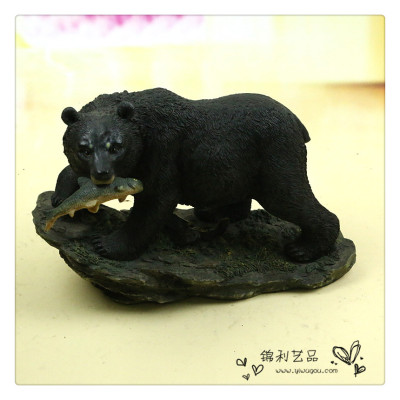 Animal simulation black bear model fur polar bear specimen garden crafts display