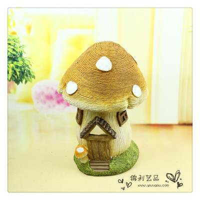 Mini Small House Micro Landscape Accessories Mushroom Small House Decoration Background Props Resin Craft