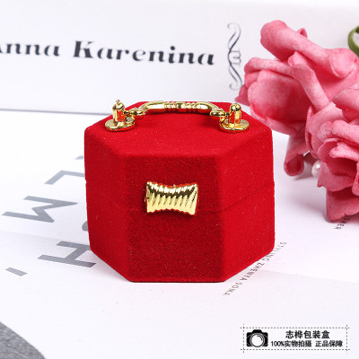 Jewelry ring ear stud packaging box small hexagonal bag style Jewelry box