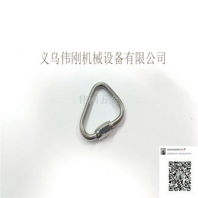 304 stainless steel triangle fastening button, mountaineering buckle can be customized