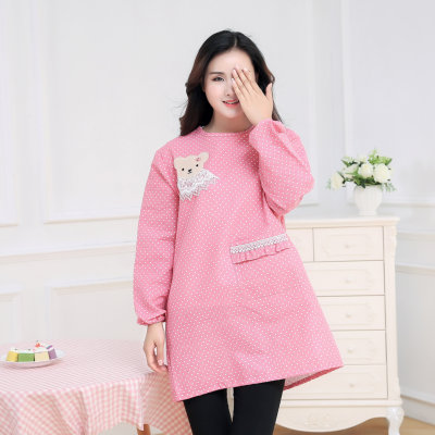 Korean version of the sweater bear print household ink waterproof kitchen oil-proof long-sleeve adult cover