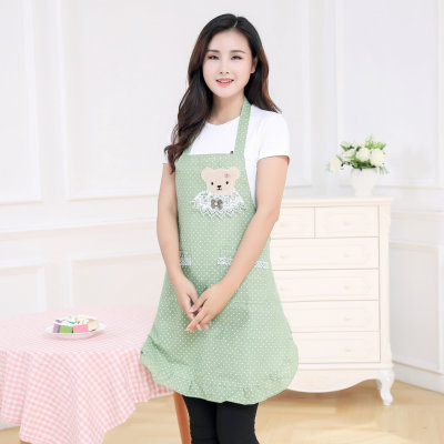 Aprons printed bear adult Aprons with waterproof, oil-proof, oil-free cuff bags for household kitchens