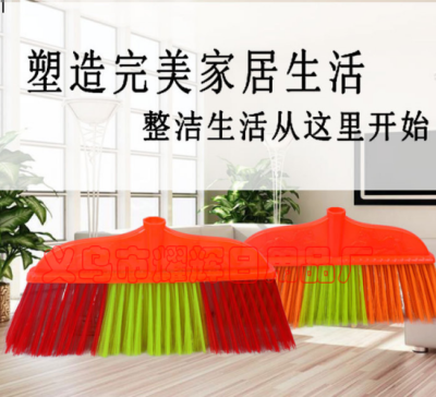 The factory direct sale lengthened the plastic broom to add thick double ma ice silk broom head.