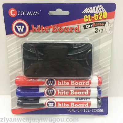 Whiteboard Marker Suit 3+1 Erasable Marking Pen