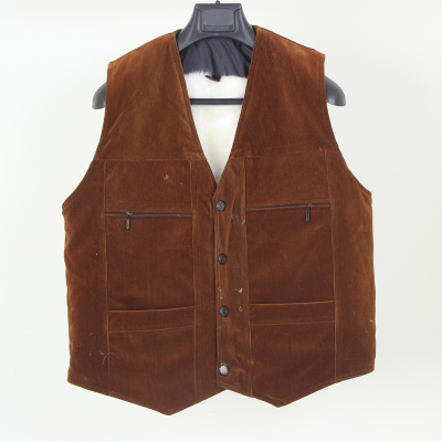 Plush liner middle-aged man vest velvet plus velvet thick design single row four buckle