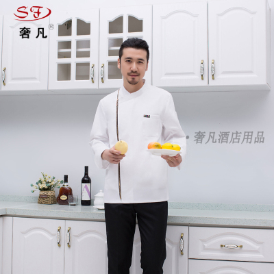 Hotel chef suits uniforms made of Chinese Western chefs zipper