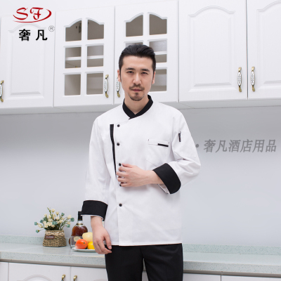 Hotel chef suits uniforms made of Chinese Western chefs clothing triangle