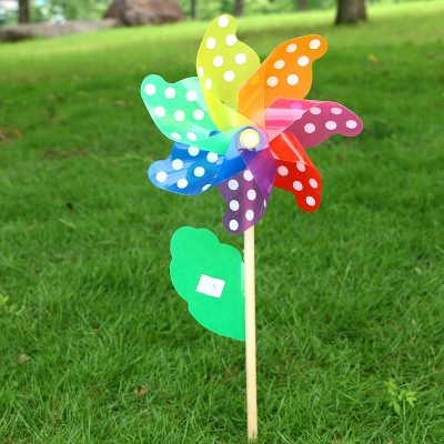 Kids colorful children's toys dot wood plastic windmill windmill gardens nursery decoration outdoor advertising