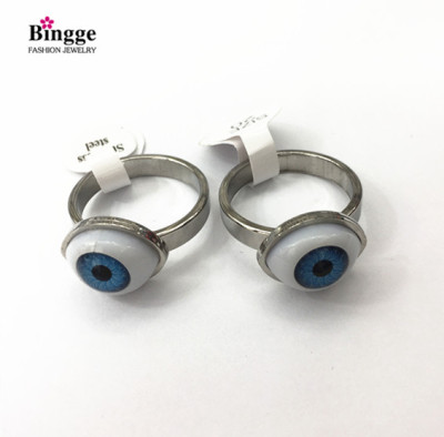 Europe Trade fashion accessories eyes stainless steel ring