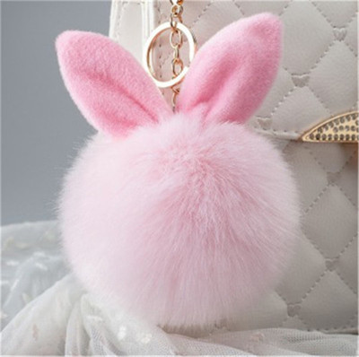 Rabbit ear hair ball bag pendant express it in Rabbit ear hair ball accessories plush pendant key ring