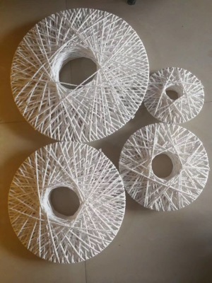 White cane circle four pieces of handmade wreath flower branch diy household decoration.