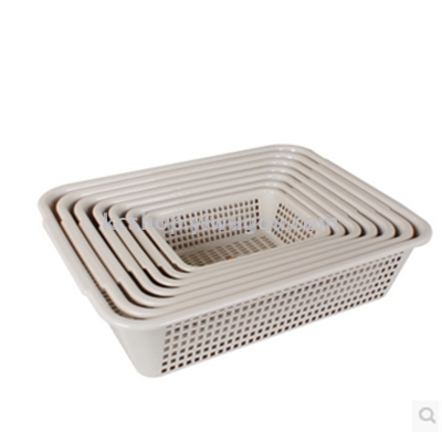 Thickened rectangular kitchen plastic storage basket extra large square sieve desktop storage