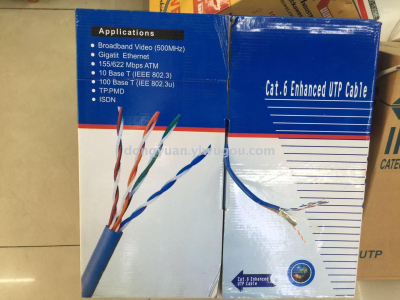 Cat5 Five-Category Computer Cable Blue and White Box