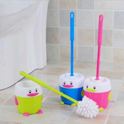 Penguin Toilet Brush with Holding Base Suit Cartoon Toilet Cleaning Brush Toilet Brush