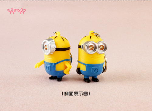 double single-eye minions led sounding luminous keychain factory direct selling hot selling couple pendant