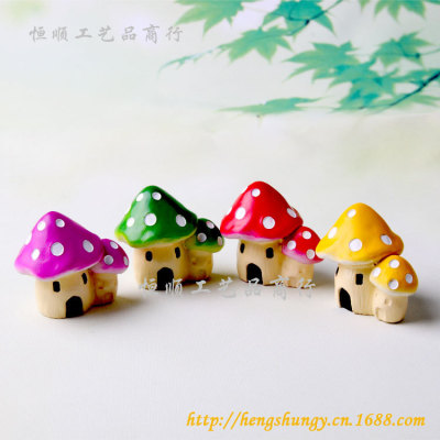 Zakka groceries love sea mini house micro landscape accessories mushroom small house decoration
