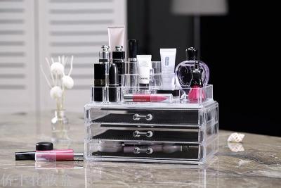 Korean jewelry box high - end transparent acrylic cosmetic box set in the drawer sf - 1303
