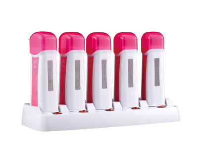 Five in one silicone handle triple cartridges wax heater with base