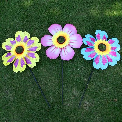 Outlet 36cm single flowers and the Sun decorative plastic colorful children's toys wholesale flower windmill windmill